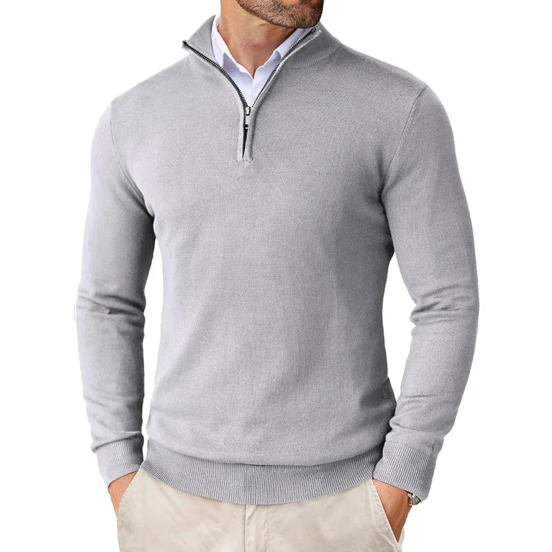 Men's Quarter Zip Up Sweaters Slim Fit Lightweight Outdoor