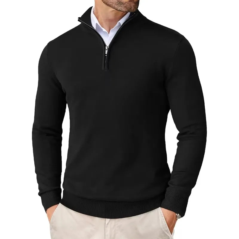 Men's Quarter Zip Up Sweaters Slim Fit Lightweight Outdoor