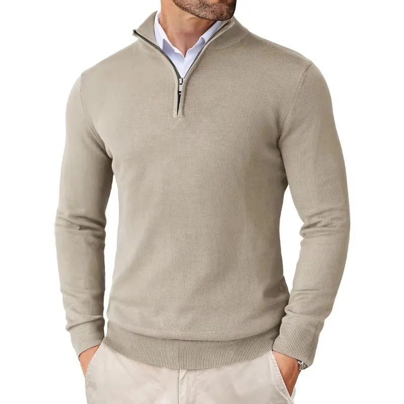 Men's Quarter Zip Up Sweaters Slim Fit Lightweight Outdoor